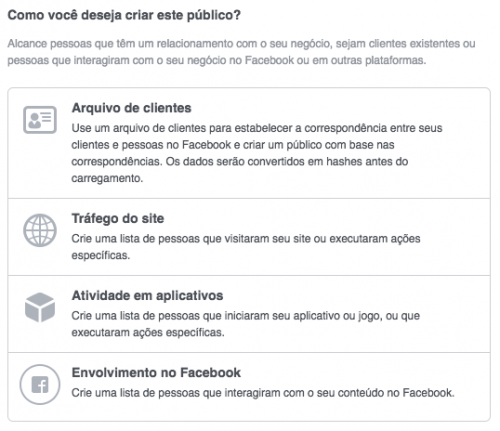 Público Personalizado no Facebook