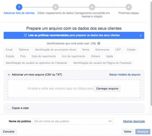 Público Personalizado no Facebook