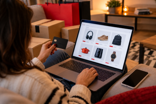 Compras online aconchegantes em casa