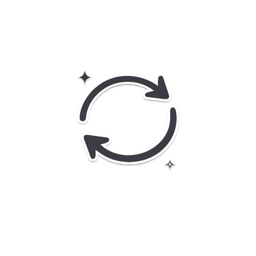 Ícone de setas em loop circular