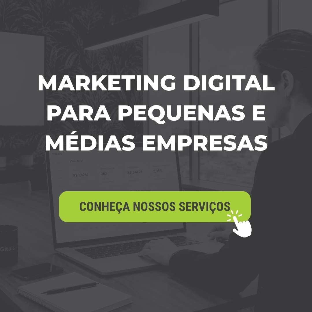 Banner escrito Marketing Digital para Pequenas e Médias Empresas linkando para Conhecer nossas Empresas