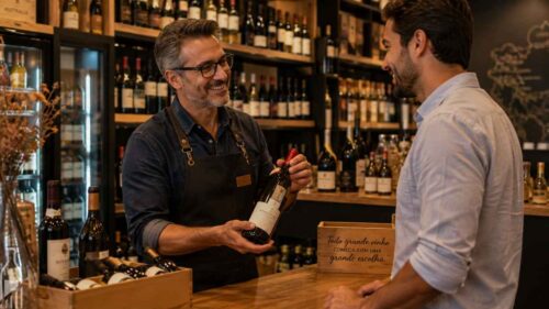 Atendimento personalizado em loja de vinhos para fortalecer o relacionamento com clientes