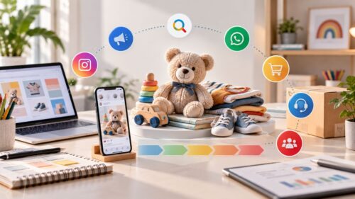 Ecossistema de marketing digital para campanha de Dia das Crianças