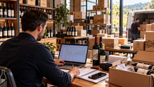 Gestor de e-commerce analisa vendas e conversões de uma loja de vinhos.
